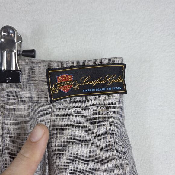 Vintage Bill Blass Pants Mens 36x30 Gray Linen Made In Italy Dress Pant Pleated - Picture 8 of 14